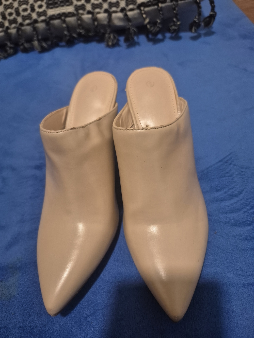 Women’s Pointed Toe Slip-On Mules in Nude